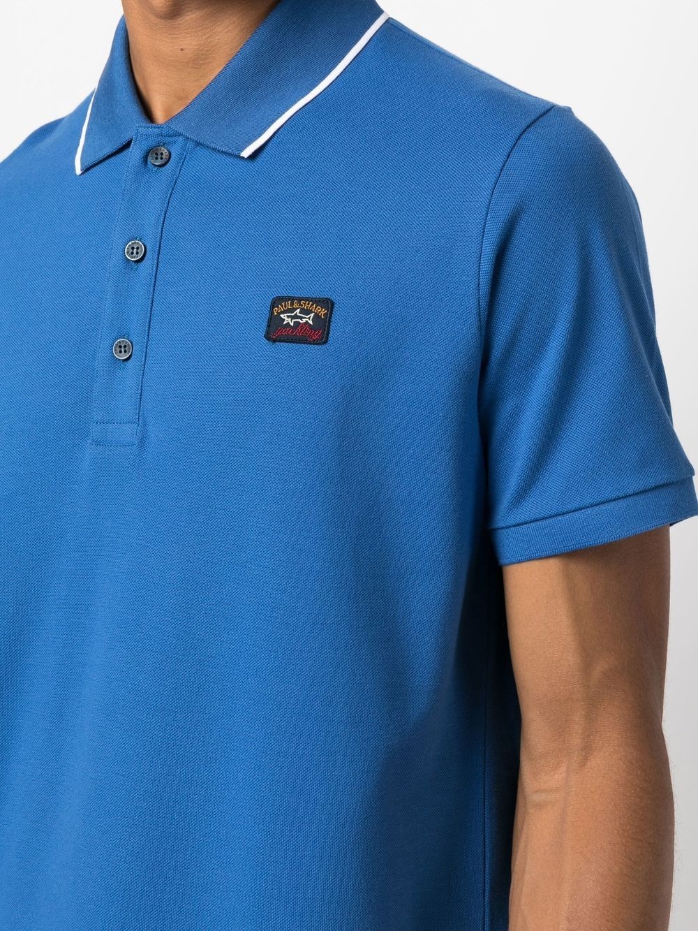 logo-patch polo shirt - 5