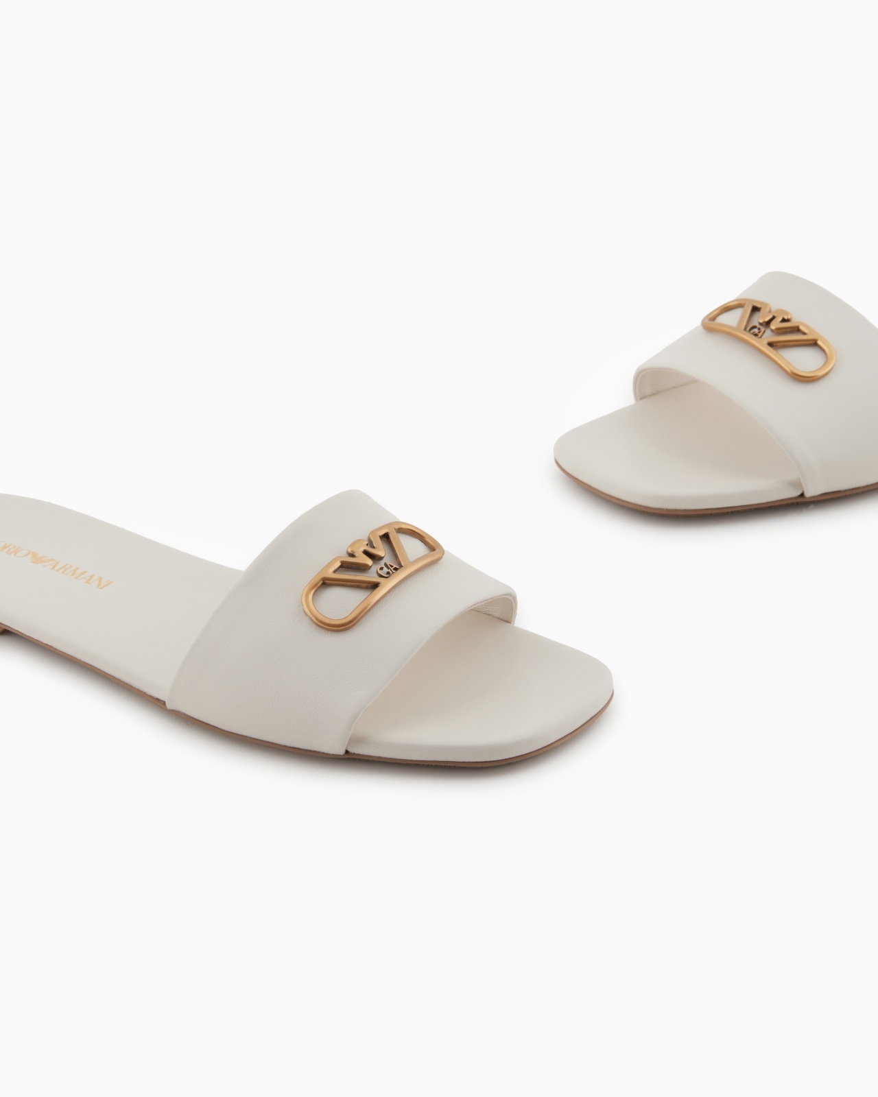 NAPPA-LEATHER SANDALS WITH EAGLE PLATE - 5