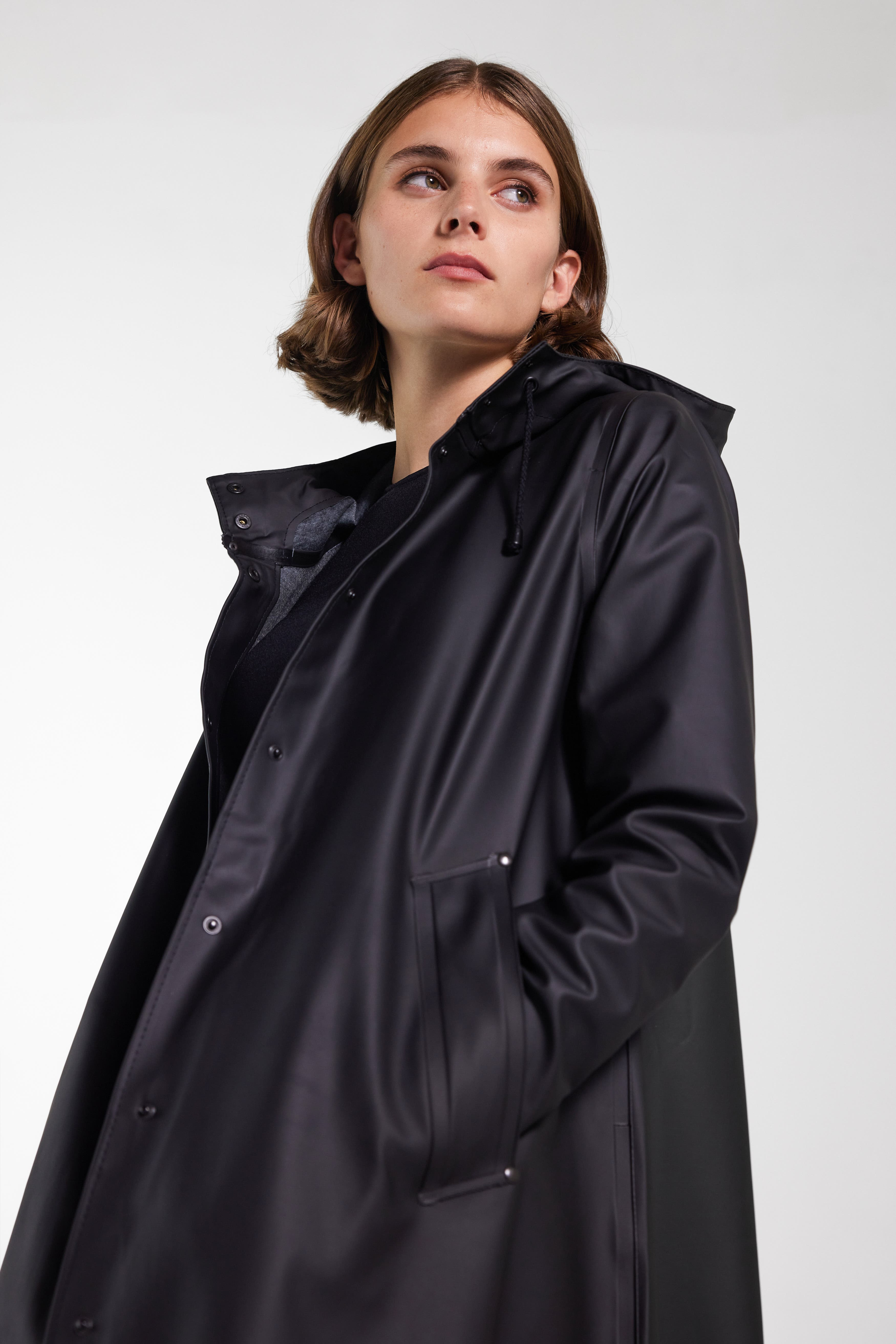 Stutterheim Mosebacke Long Raincoat in Black at Nordstrom - 9