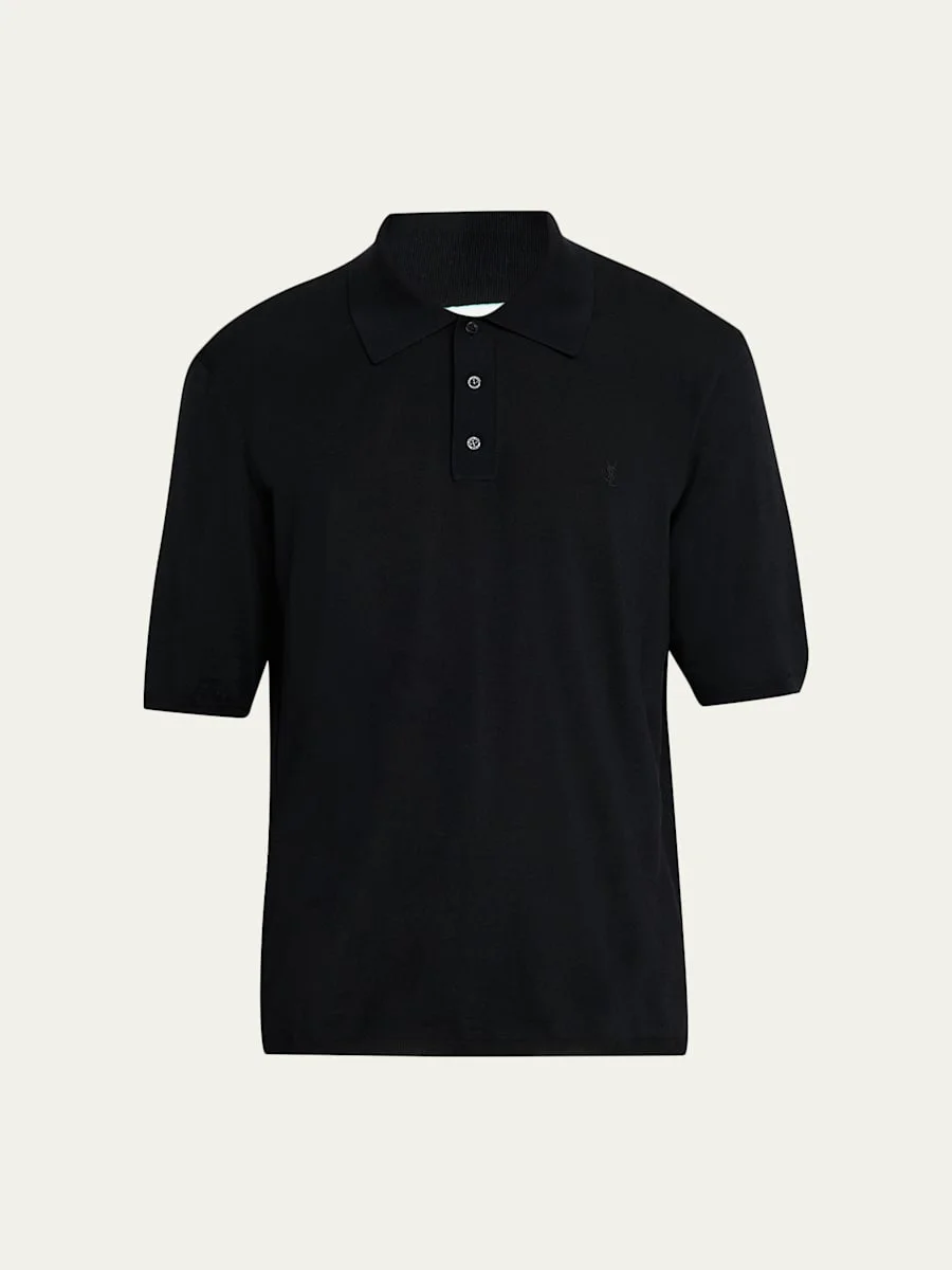 Men's Cassandre Wool Short-Sleeved Polo Shirt - 1