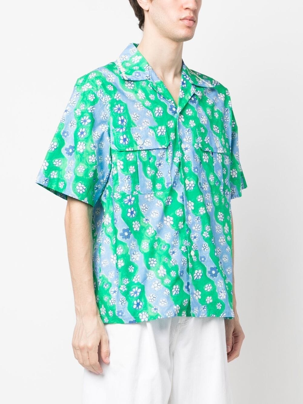 floral-print short-sleeved shirt - 3