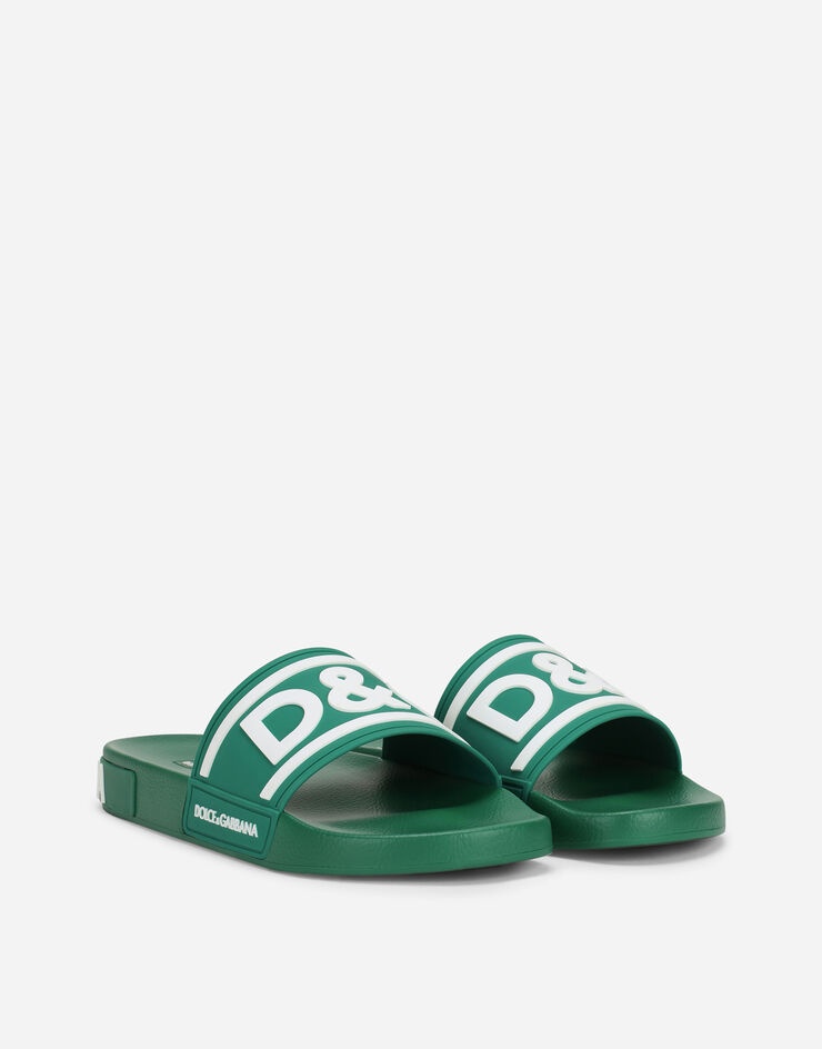 Rubber beachwear sliders with DG logo - 2