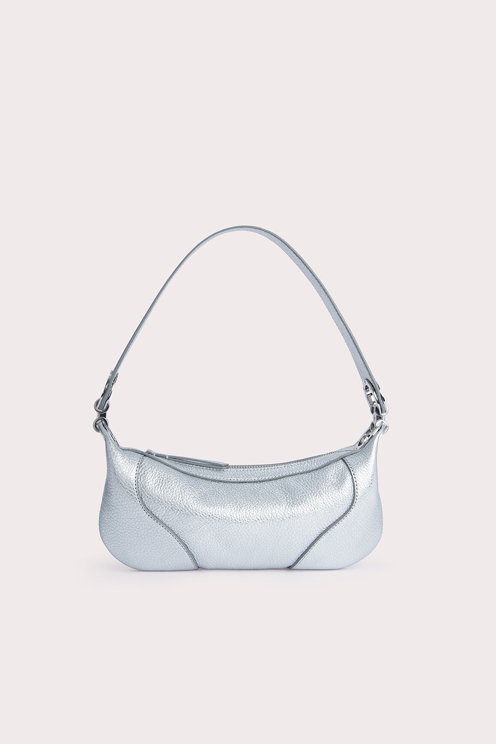 Mini Amira Silver Flat Grain Leather - 1
