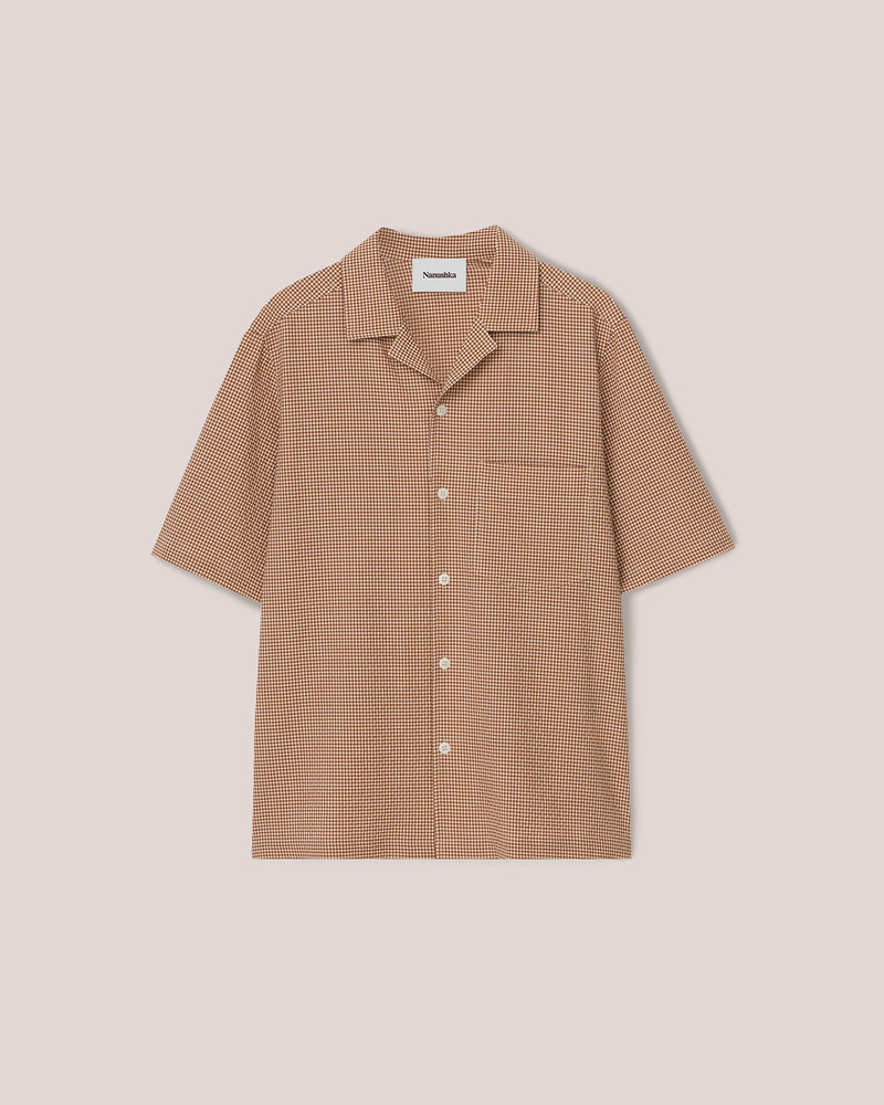 BODIL - Vichy-seersucker shirt - Brown&Creme 1
