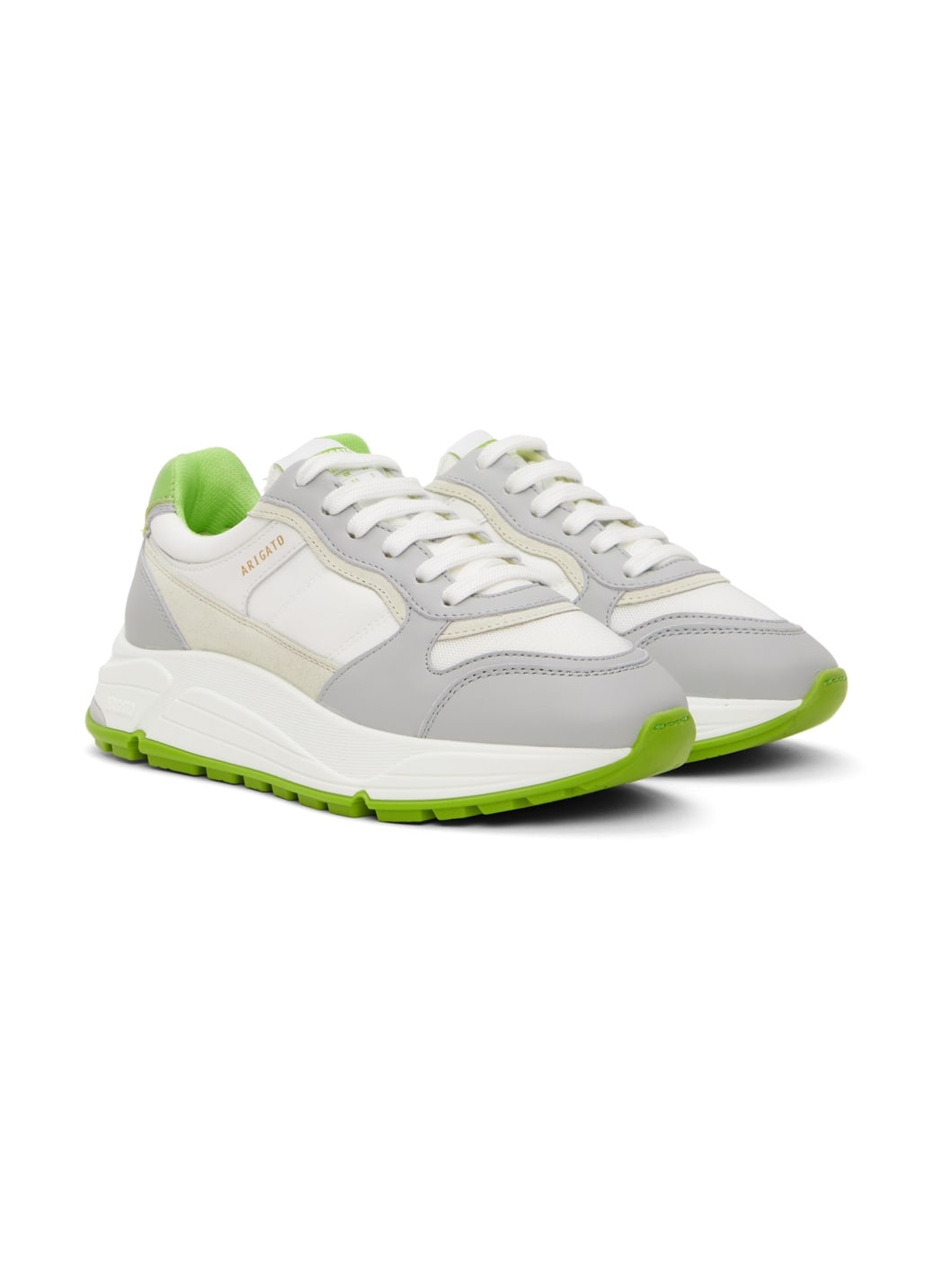 White & Green Rush Sneakers - 4