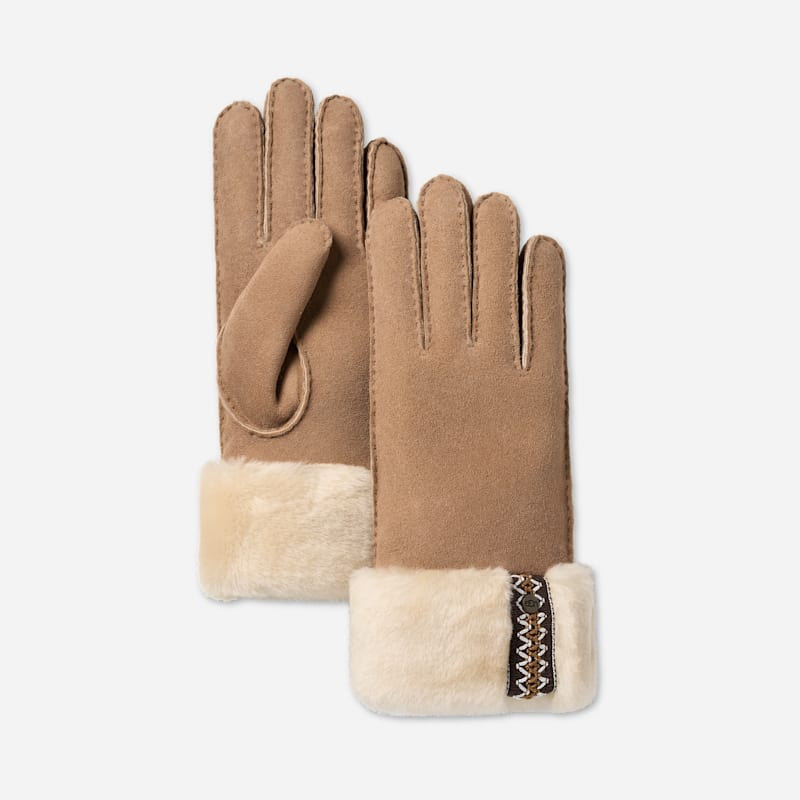 ® Women's Sheepskin ®braid Glove in Chestnut 1