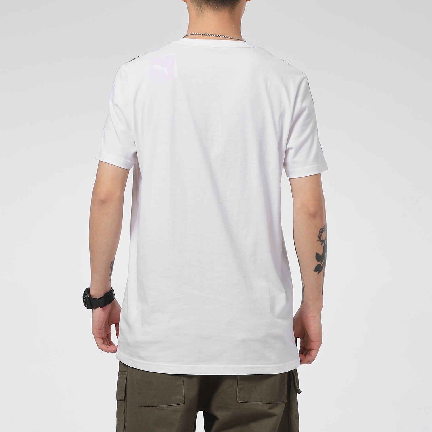 PUMA Taping Logo T-Shirt 'White' 532557-02 - 4