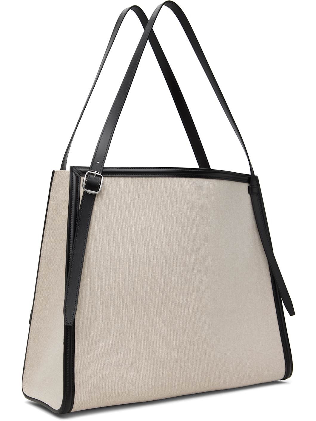 Beige Branded Canvas Belt Tote - 3