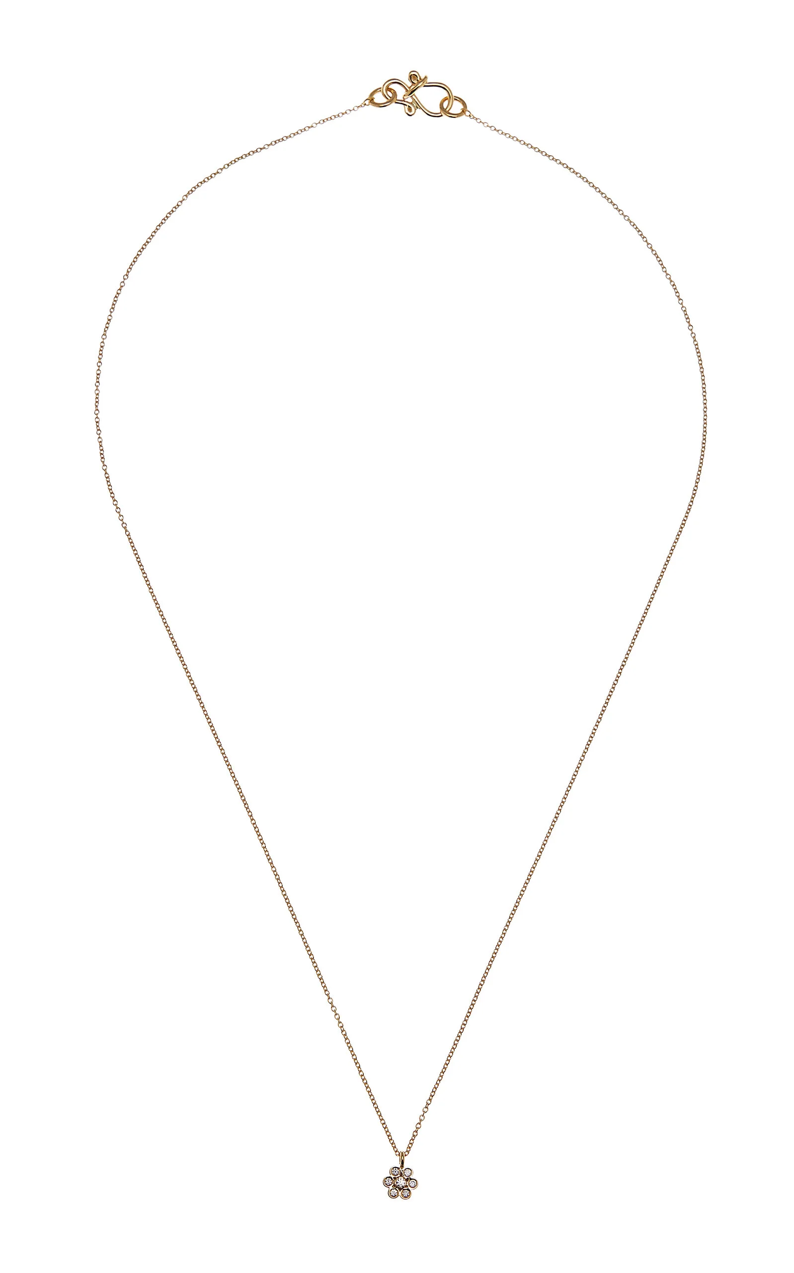 Lily Fleur Simple 18K Yellow Gold Diamond Necklace - 1