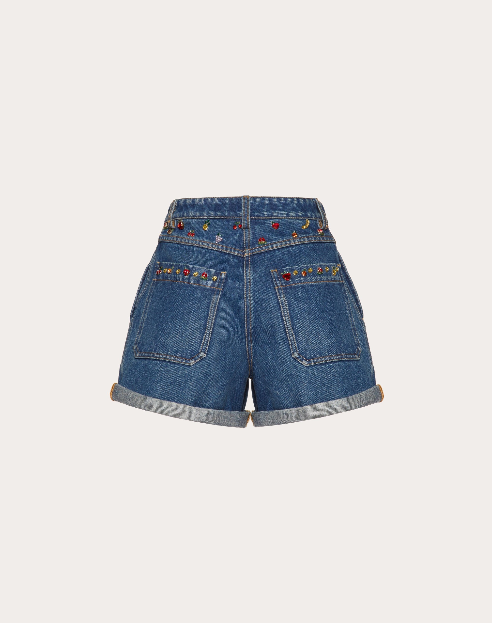 EMBROIDERED DENIM SHORTS - 2
