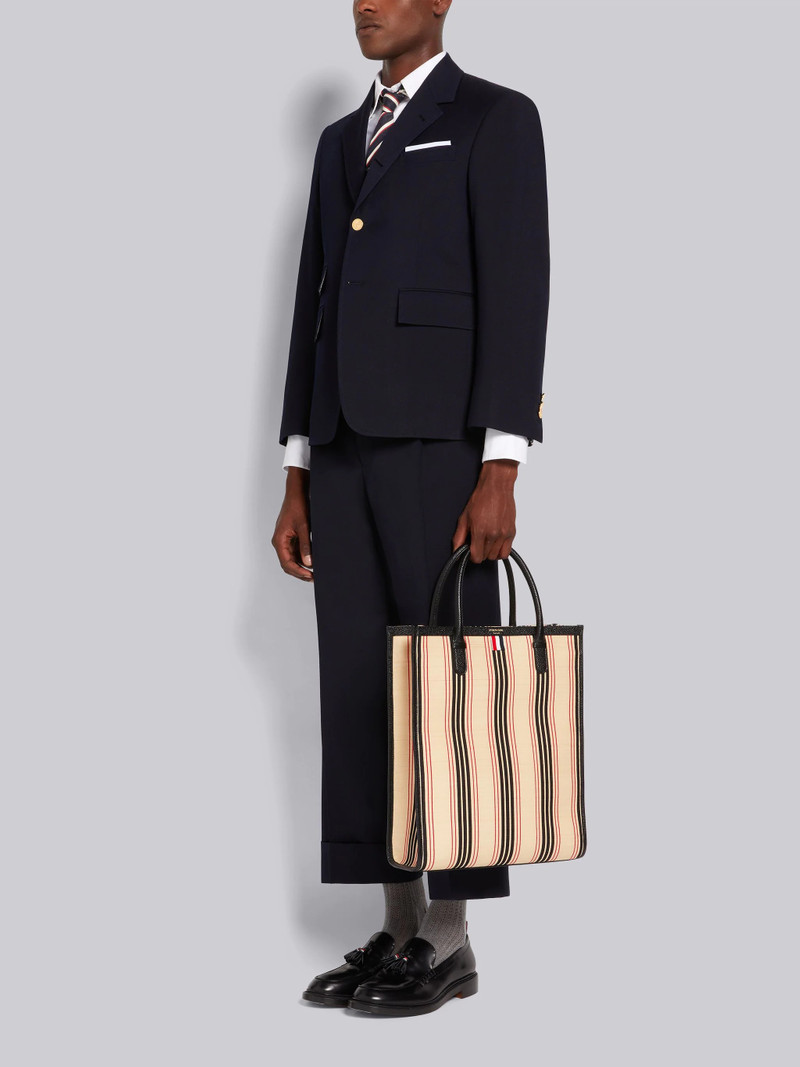 Multicolor Horse Hair Leather Detail Vertical Tote 6