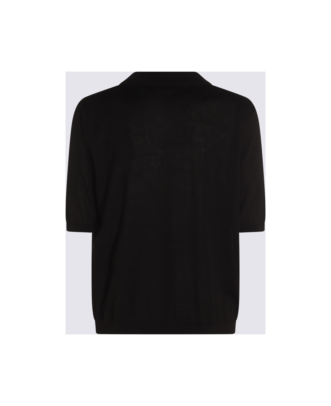 Black Wool Polo Shirt - 2