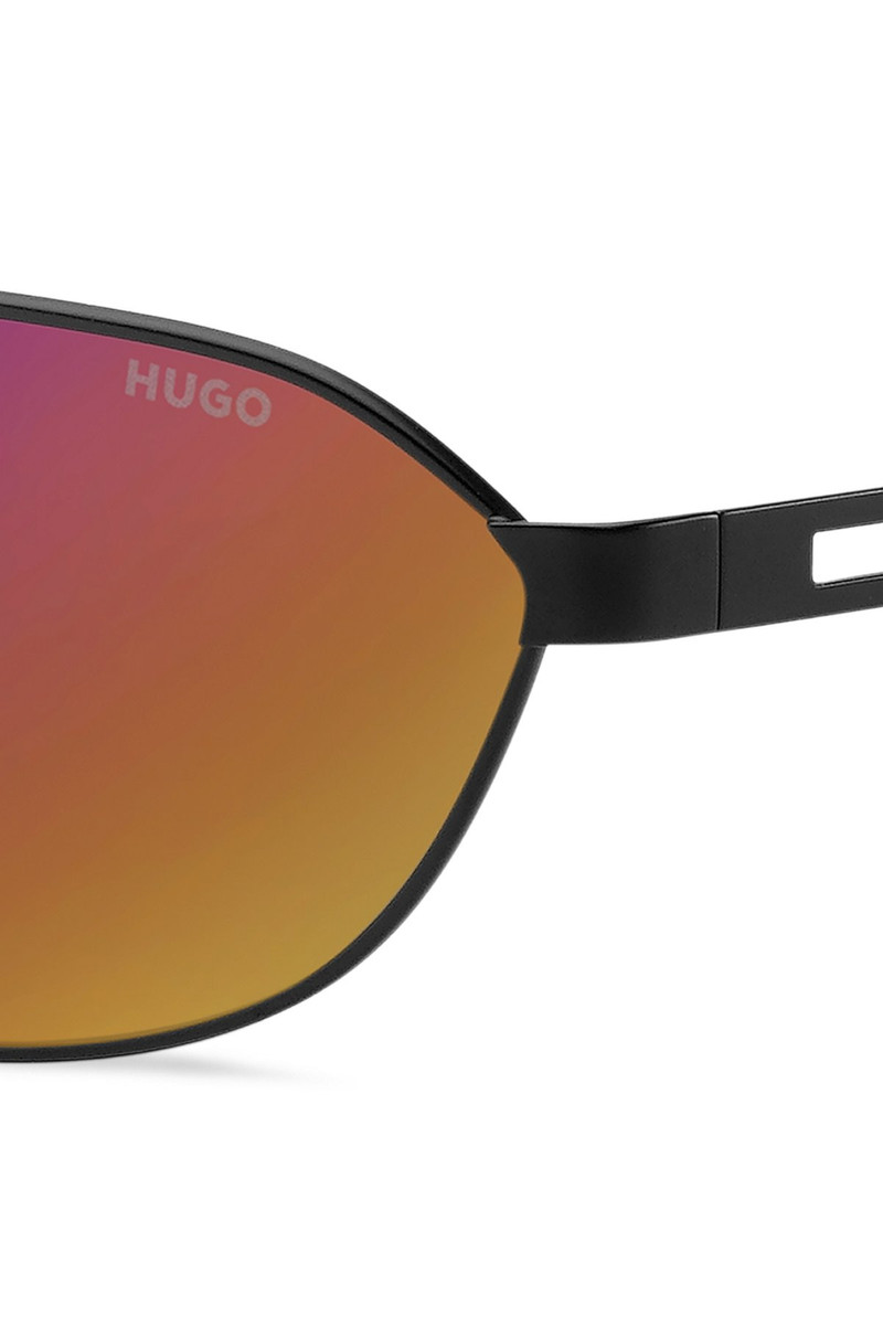 HUGO BLACK-METAL SUNGLASSES WITH CUT-OUT LOGO outlook