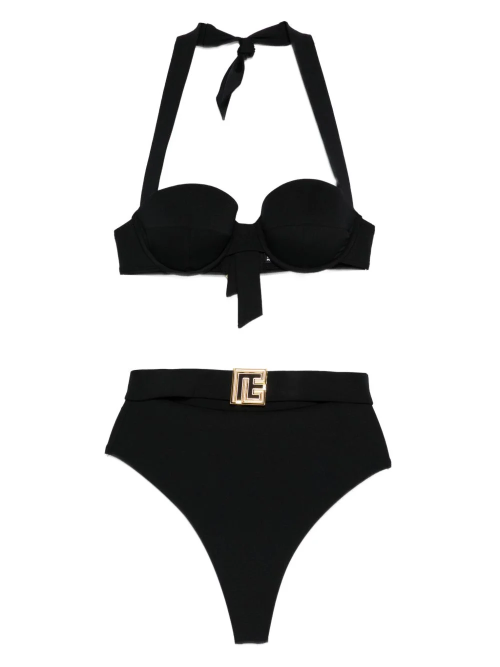 halterneck belted bikini - 1