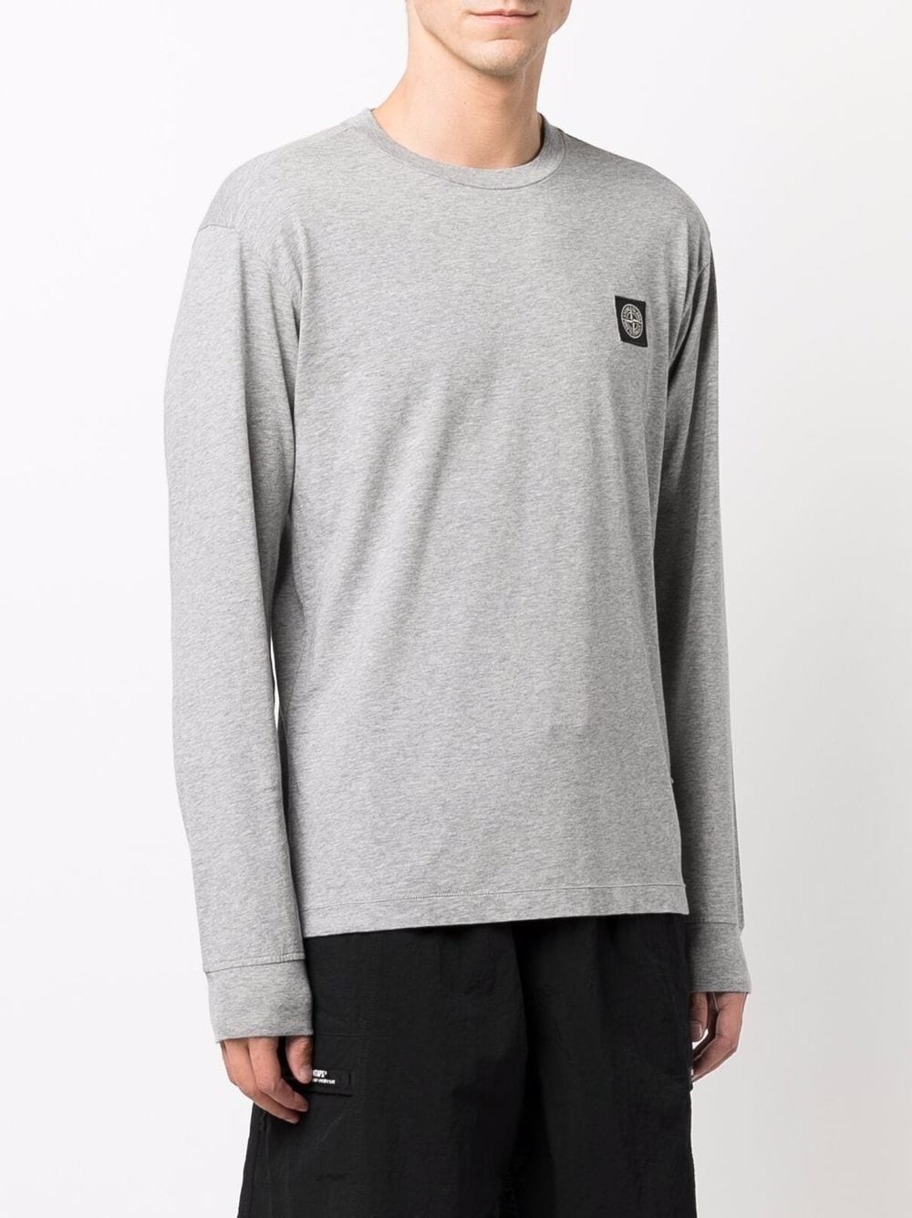 logo patch round-neck T-shirt - 3