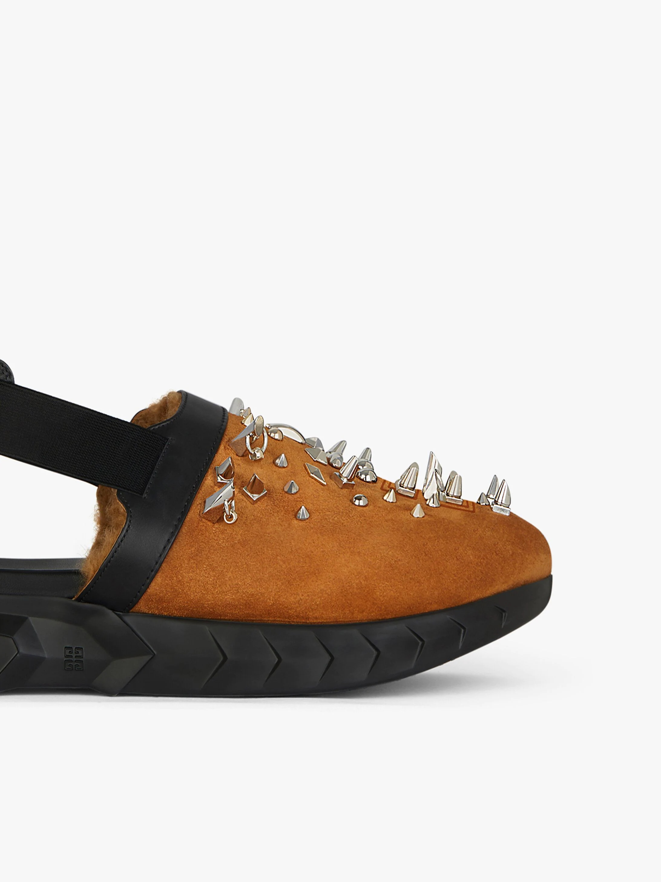 MARSHMALLOW SANDALS IN RUBBER, SUEDE, SHEARLING WITH STUDS - 6