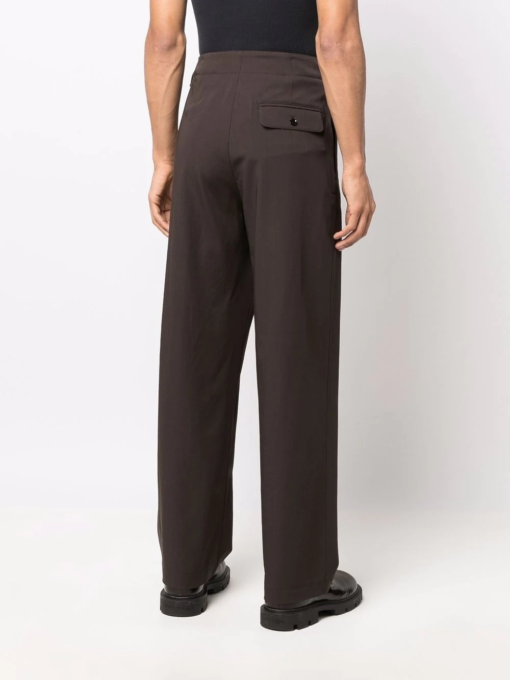 belted straight-leg chinos - 4