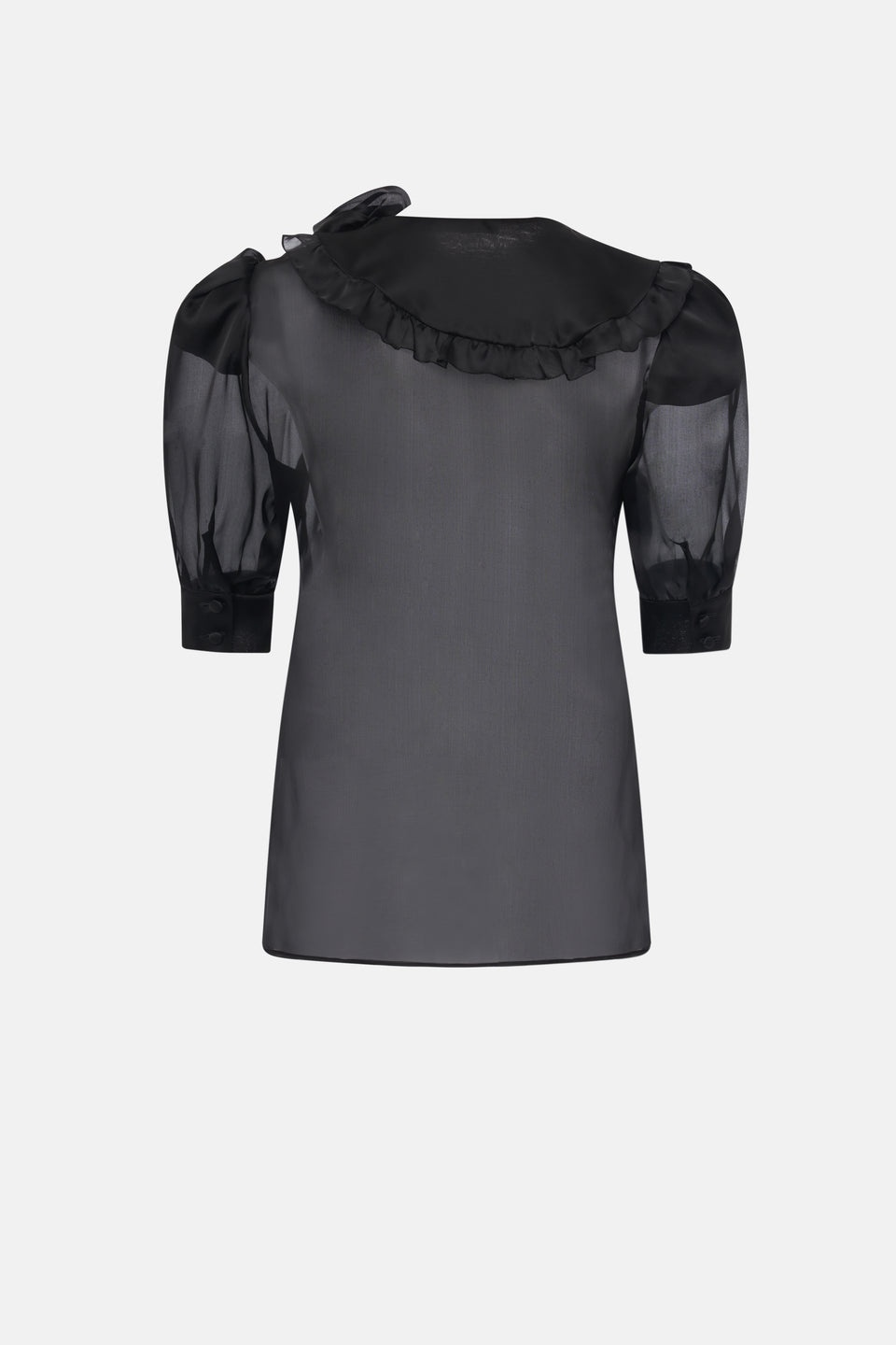 SILK ORGANZA BLOUSE WITH ROSE DETAILS - 2