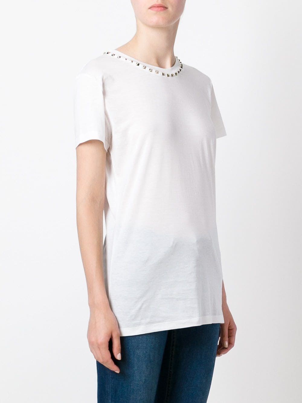 Rockstud trimmed white t-shirt - 3