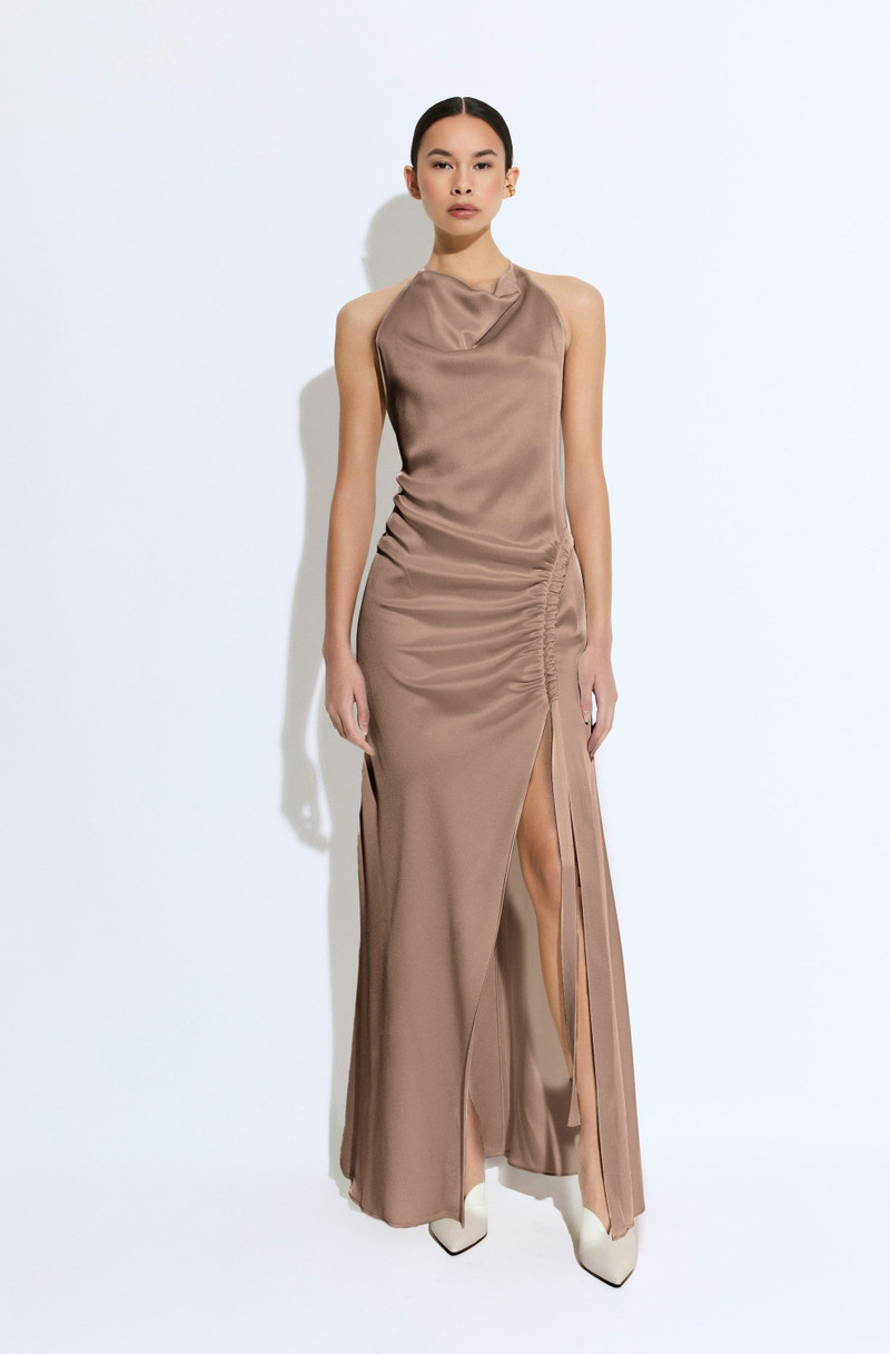 LAPOINTE Satin Cowl Neck Tab Gown outlook