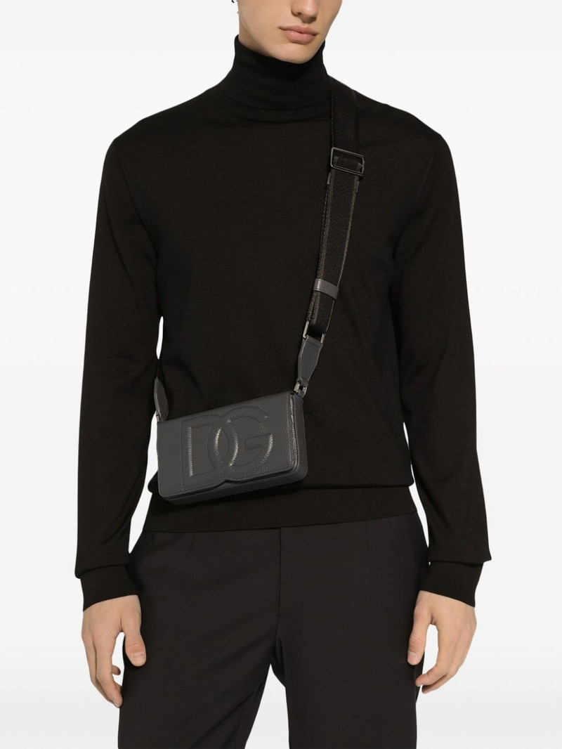Dolce & Gabbana logo-embossed leather shoulder bag outlook