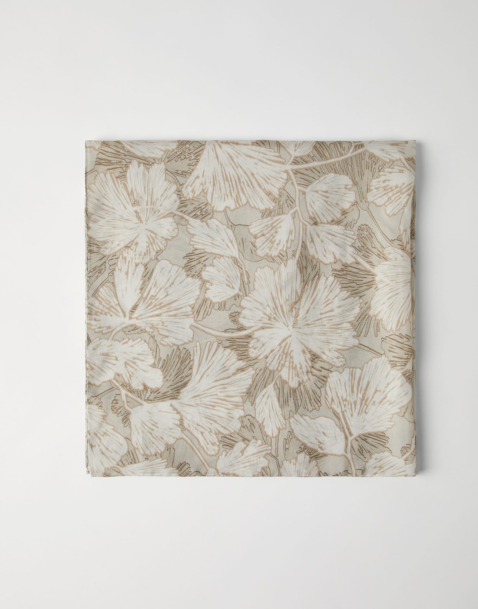 Silk flower print pongée foulard - 1