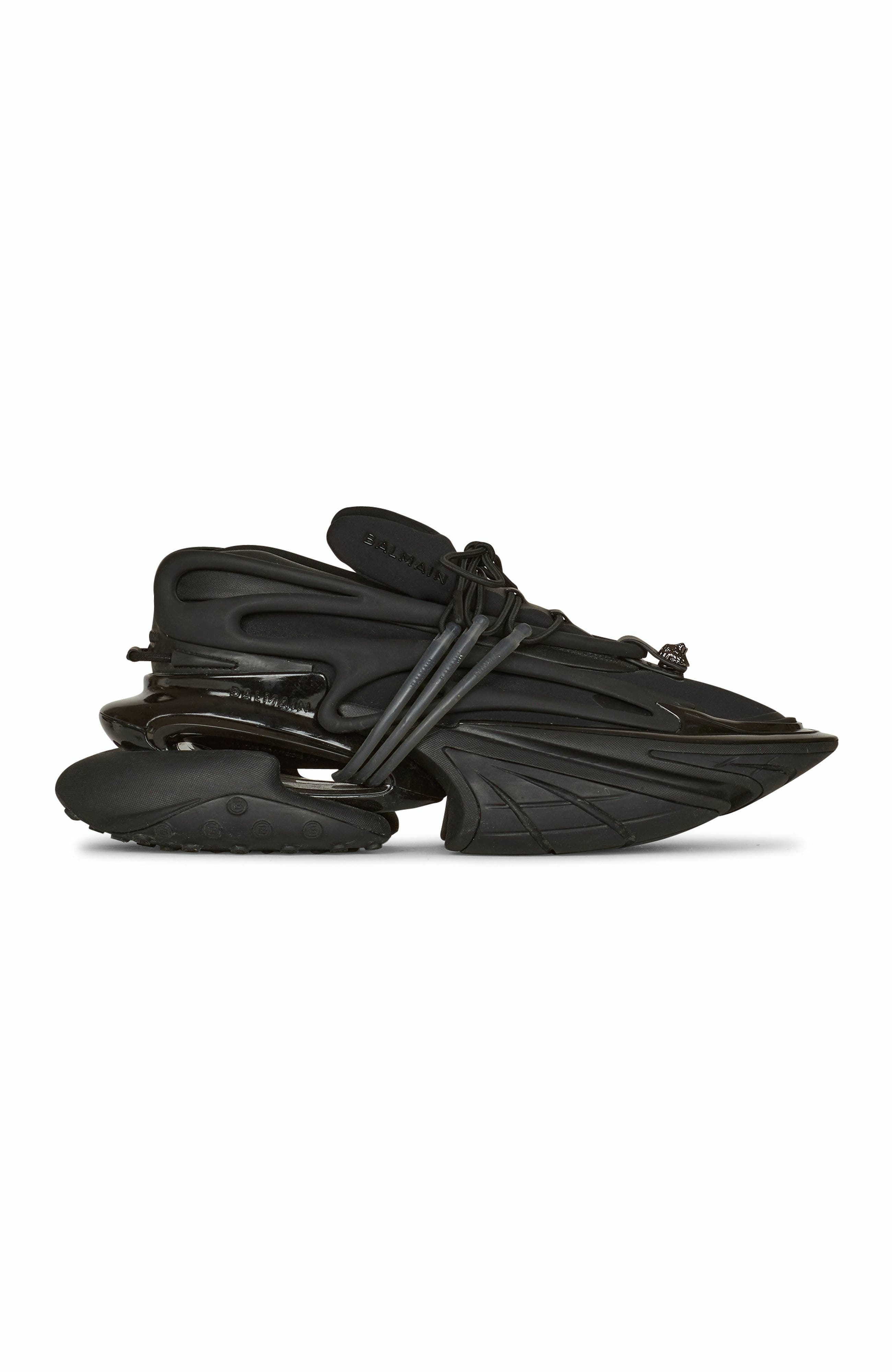 Balmain Leather Unicorn low-top sneakers in Black at Nordstrom - 4