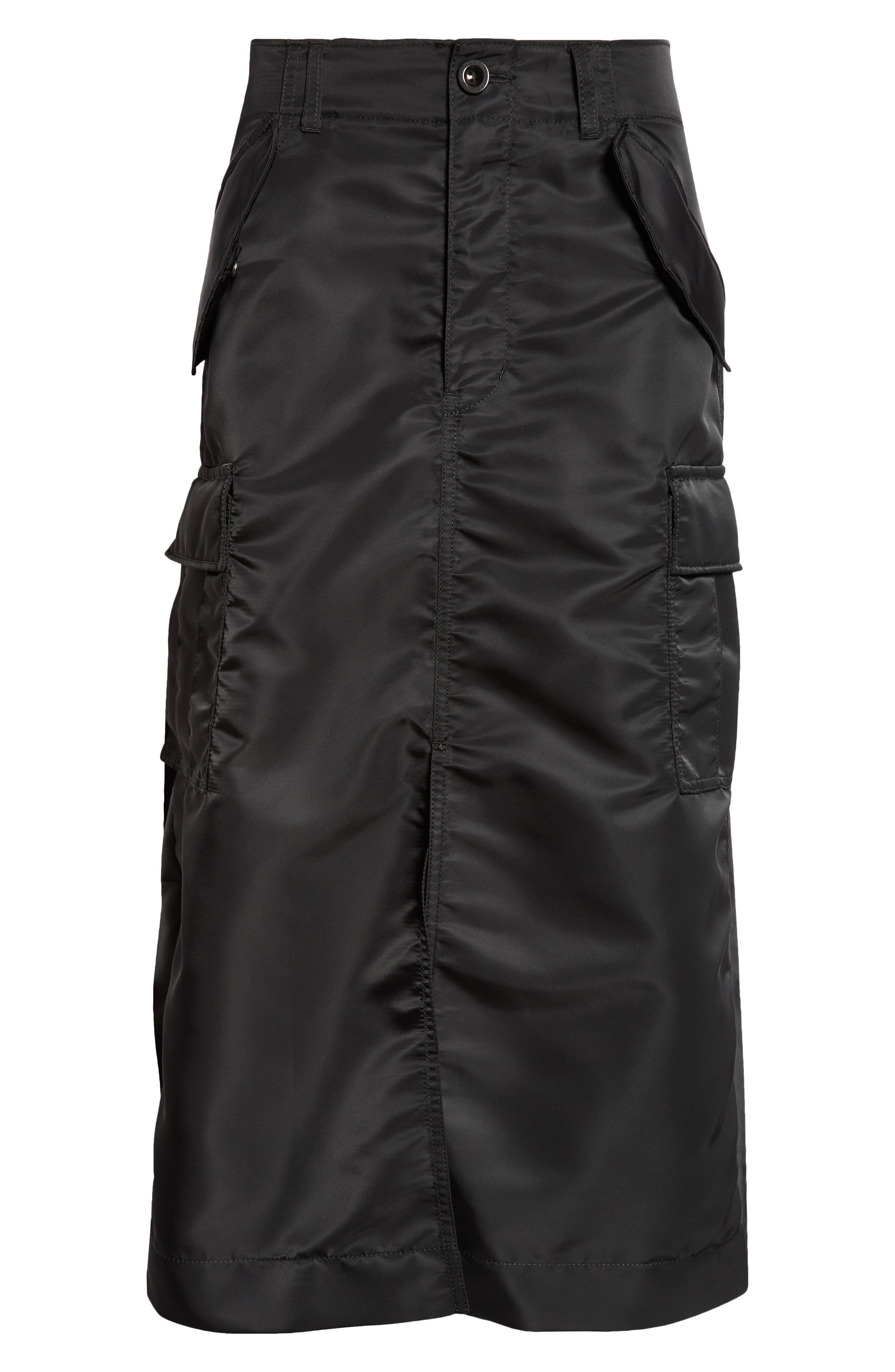 Insulated Nylon Twill Midi Cargo Skirt - 6