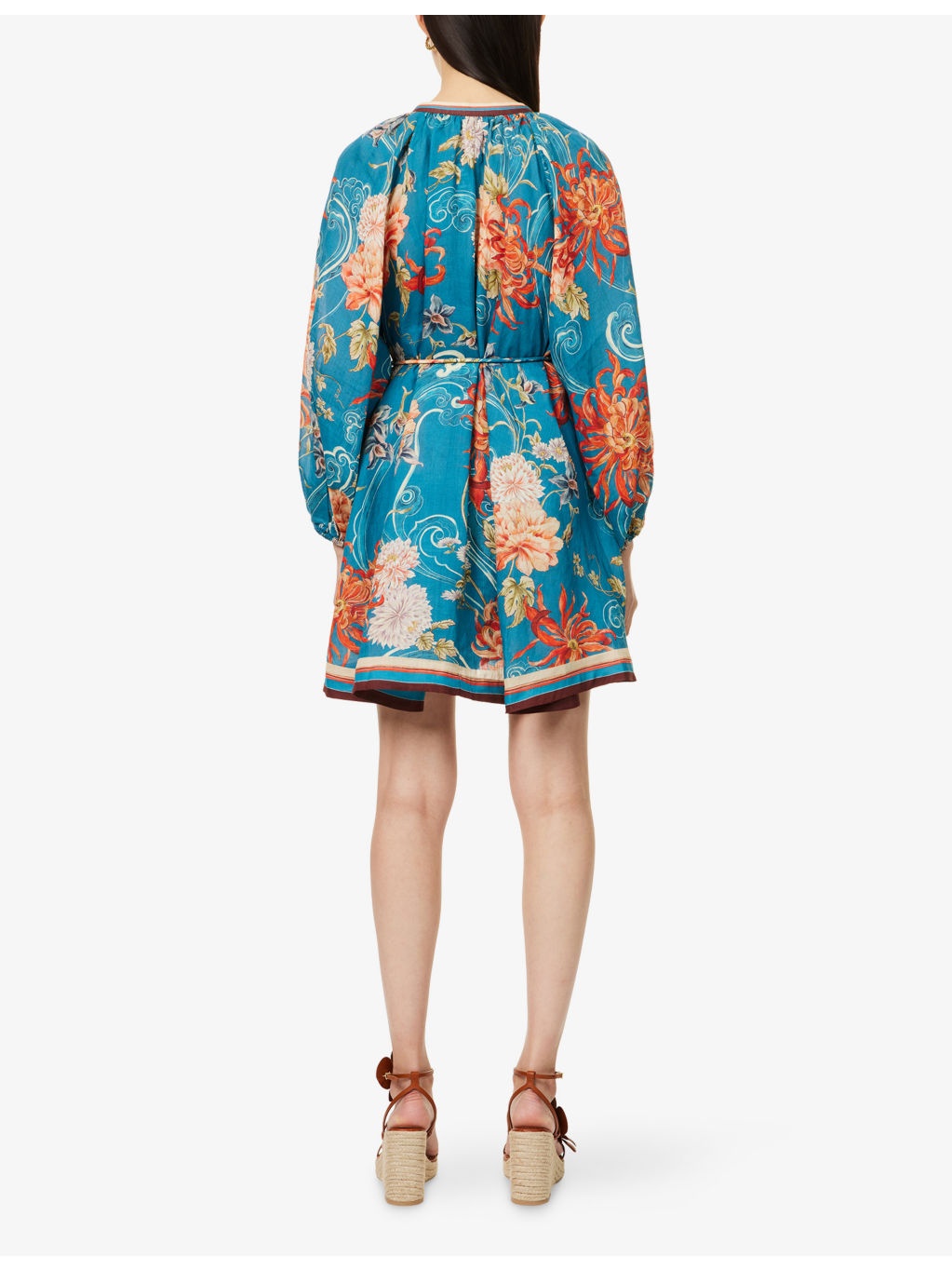 Fletcher Puff-Sleeve Ramie Mini Dress - 4