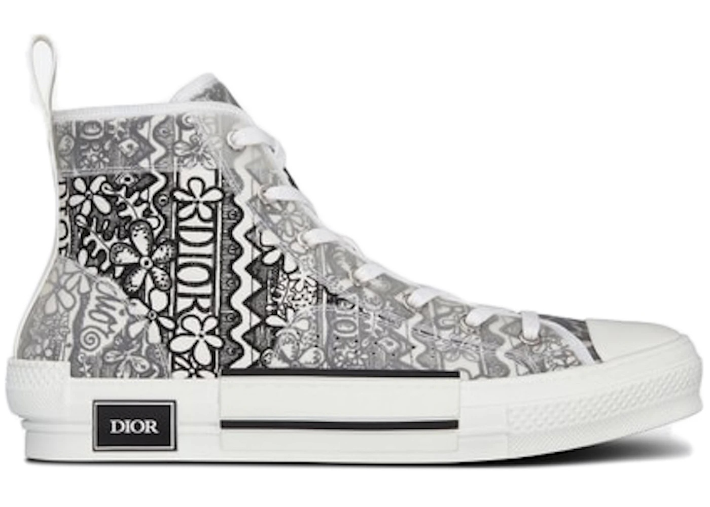 Dior And Shawn B23 High Top Black White Embroidery - 1