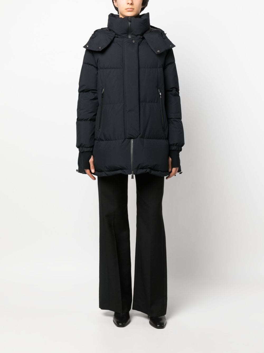 short A-Line padded hooded coat - 2