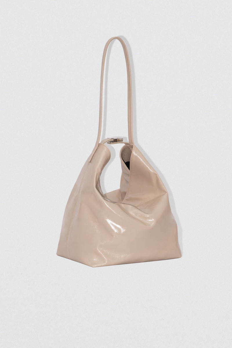 BY FAR Maxi Bea Dryland Creased Calf Leather Hobo Bag outlook