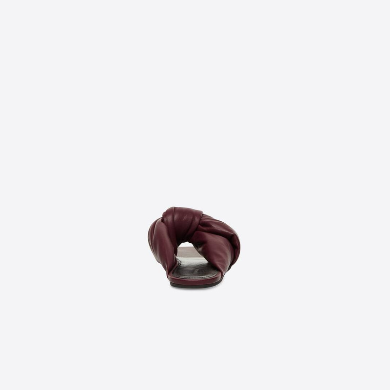 BALENCIAGA Women's Drapy Flat Sandal in Burgundy outlook
