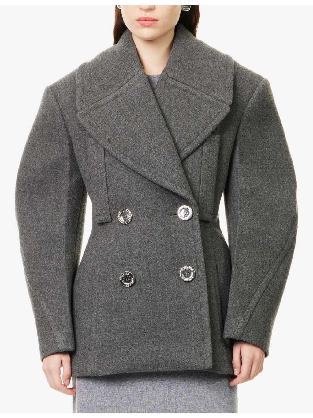 Double-Breasted Notch-Lapels Wool And Silk Coat - 3