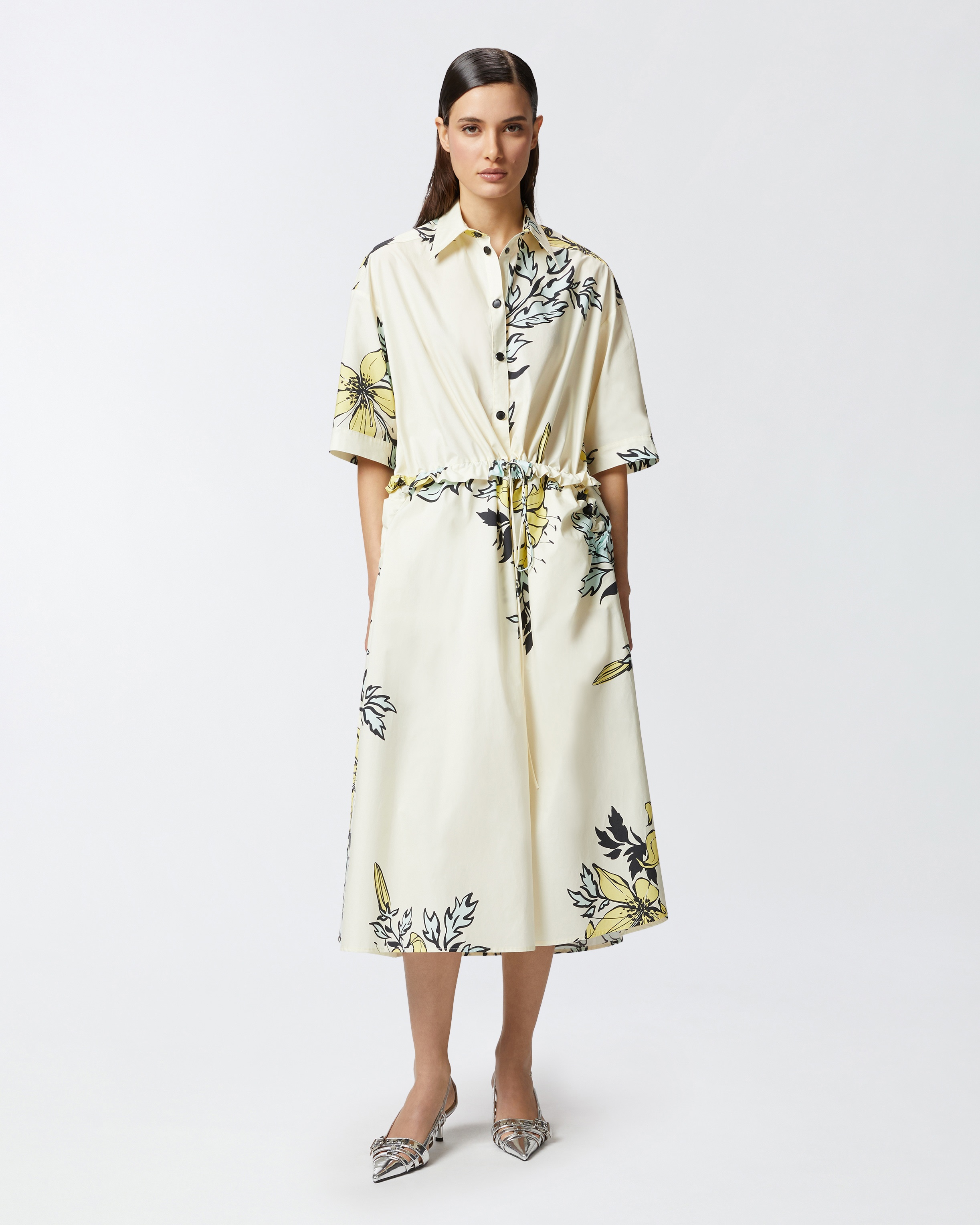 FLORAL PRINT SHIRT DRESS - 3