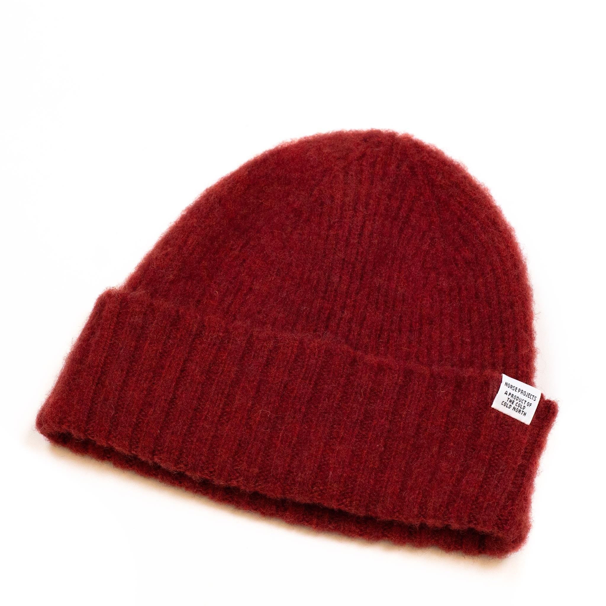 Brushed Lambswool Beanie Carmine Red - 2