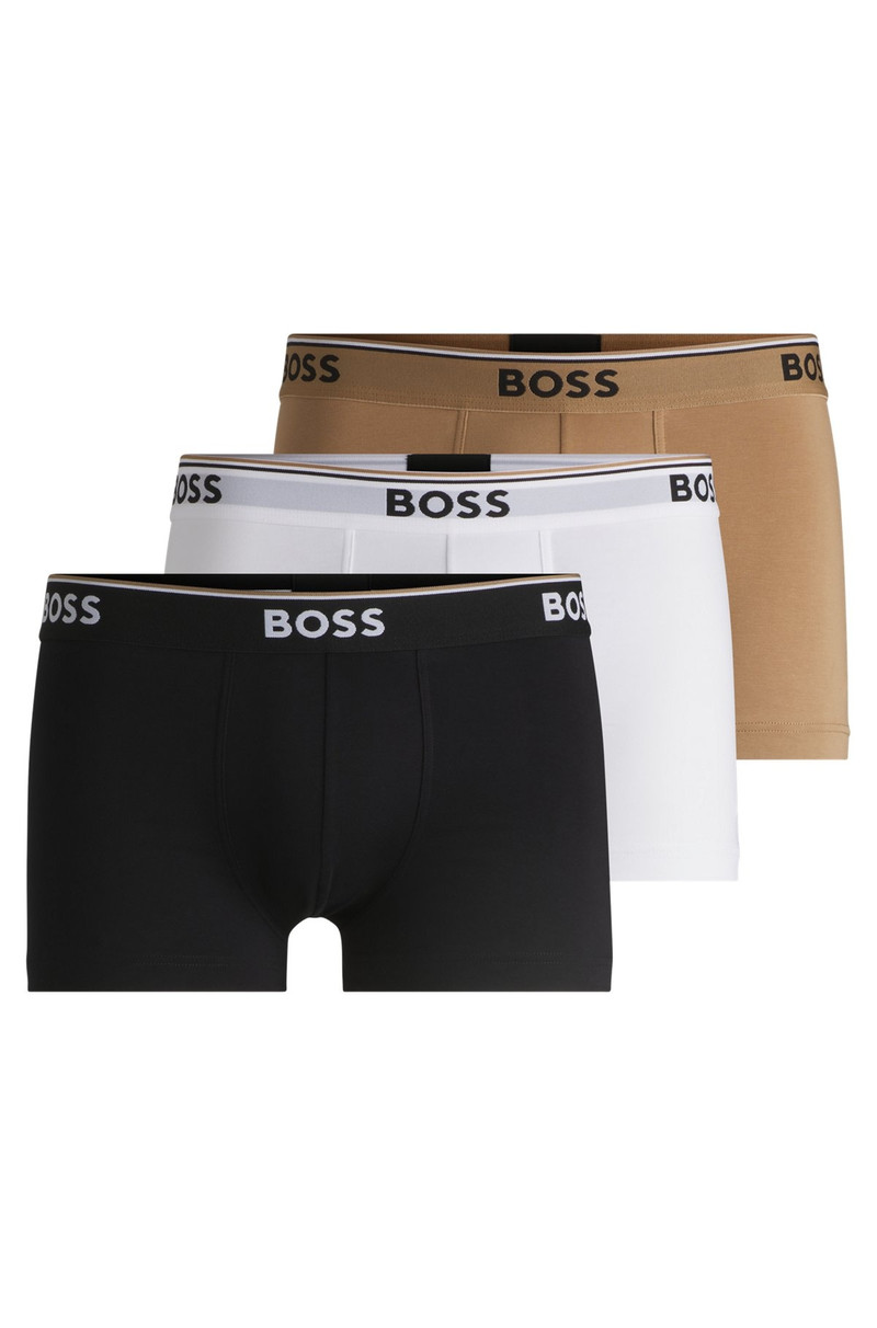 THREE-PACK OF STRETCH-COTTON TRUNKS WITH LOGO WAISTBANDS 1