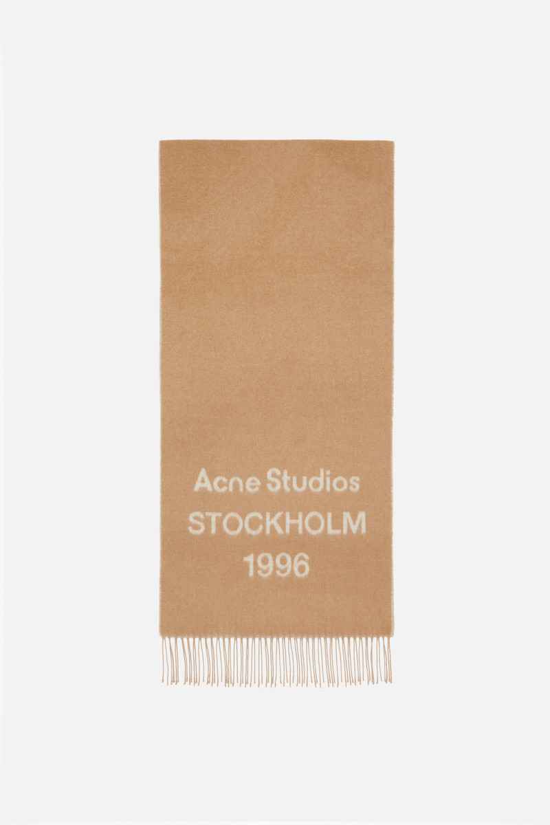 Logo scarf - Wide - Camel/ecru 1