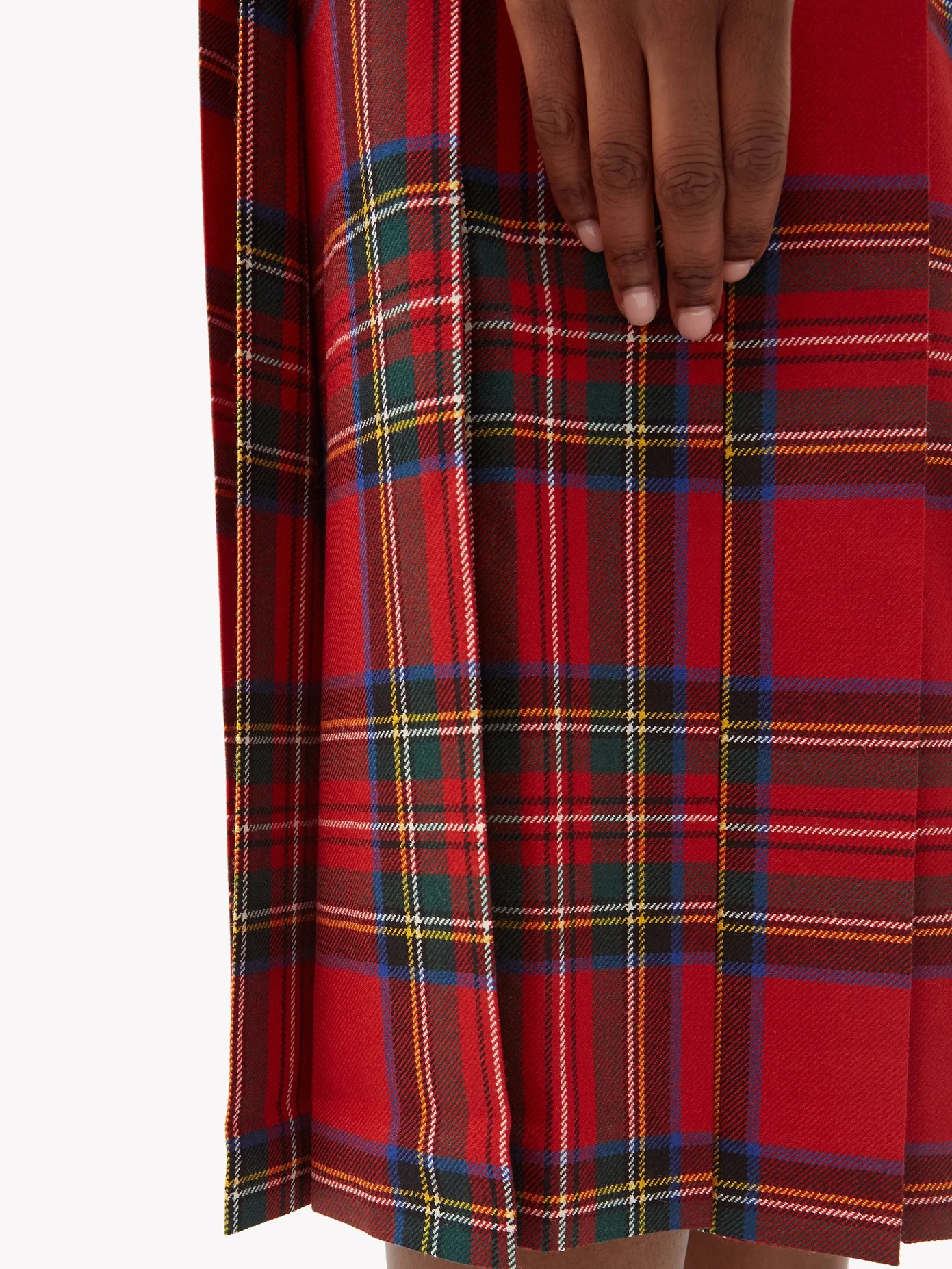 Tartan pleated-wool skirt - 4