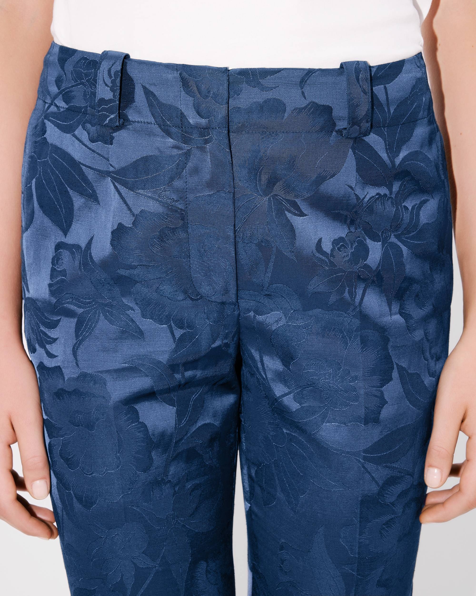 'KENZO Peonies' cropped pants in cotton linen jacquard - 7
