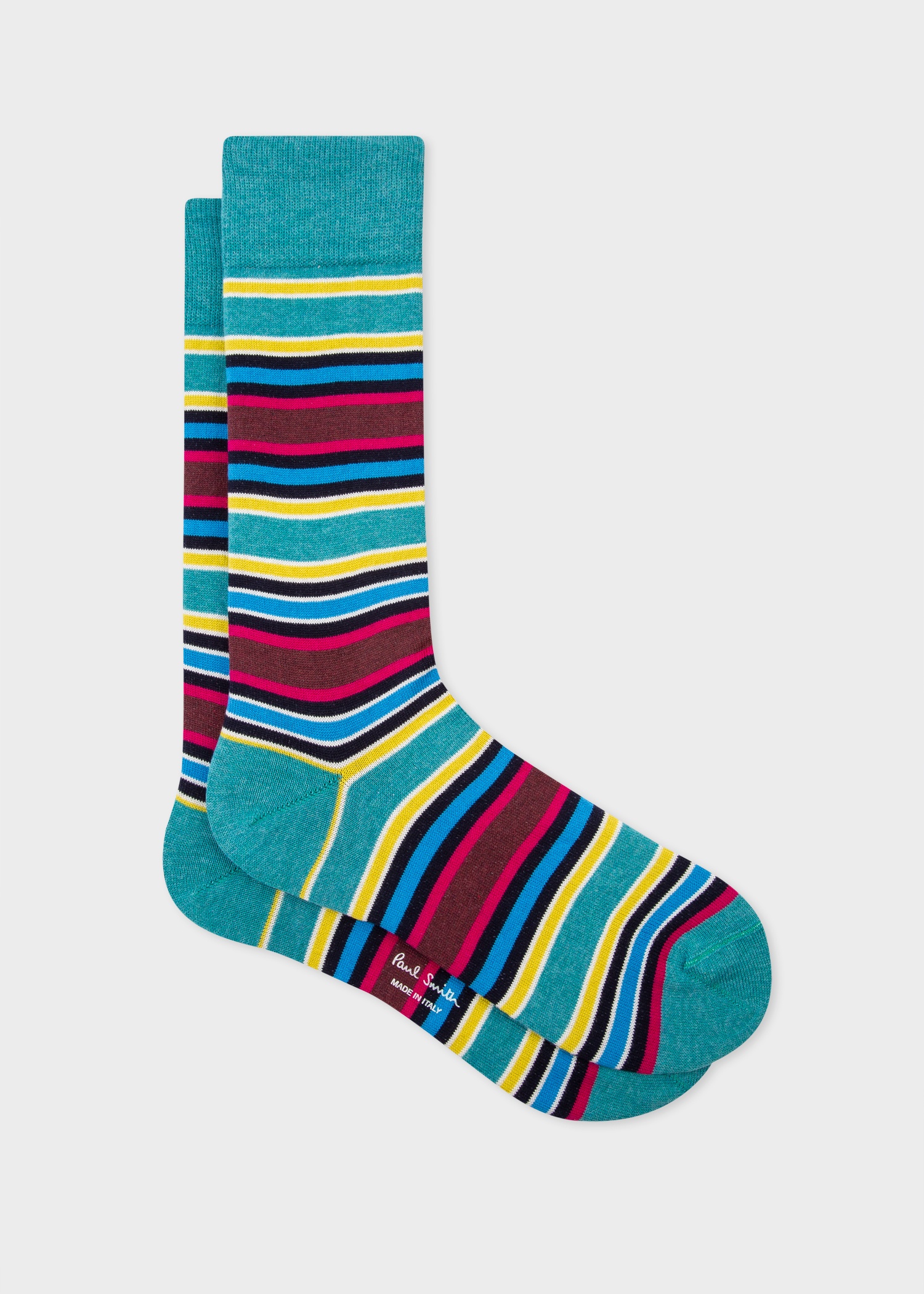 Turquoise Multistripe Socks - 1
