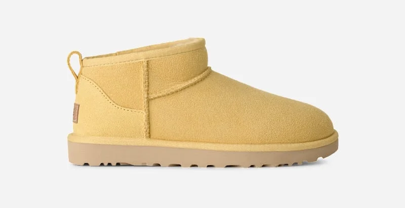 ® Women's Classic Ultra Mini Sheepskin Classic Boots in Muted Mustard - 1
