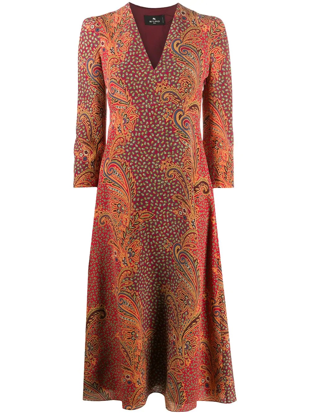 paisley print midi dress - 1