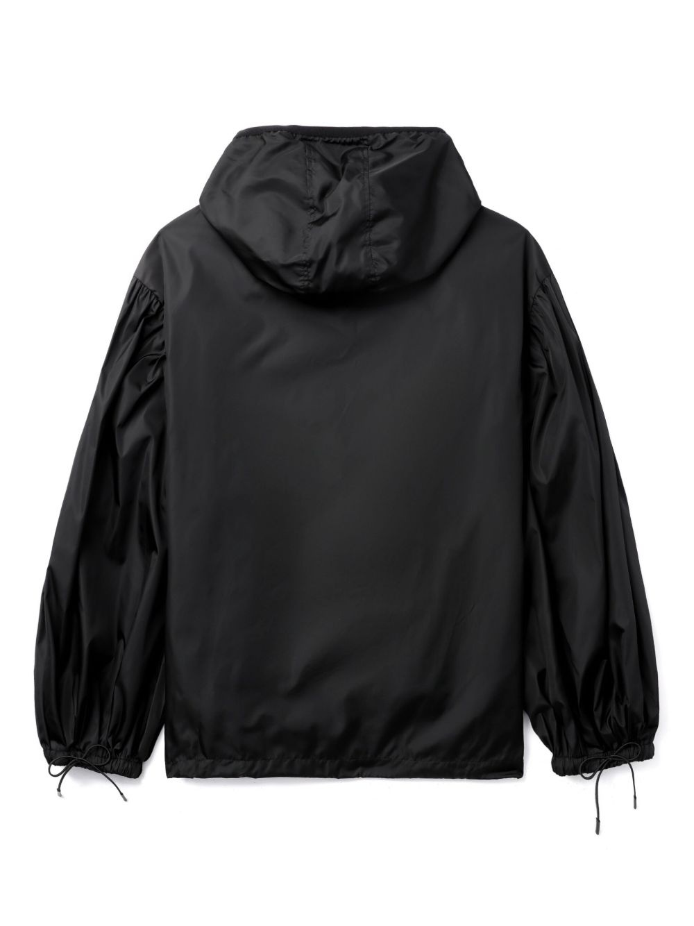 PUFF SLEEVE TECH NYLON JACKET WITH PRESSED ROSE BLACK "BLACK" - 6
