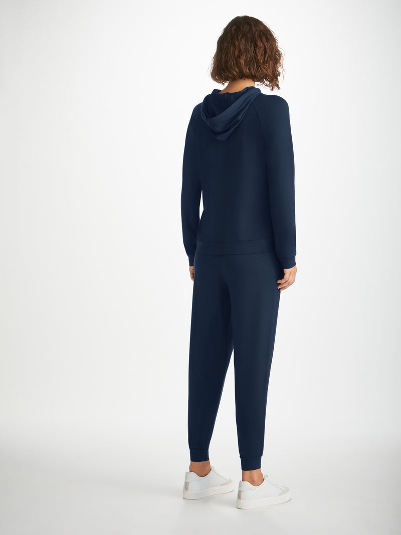 Women's Pullover Hoodie Basel Micro Modal Stretch Navy - 4
