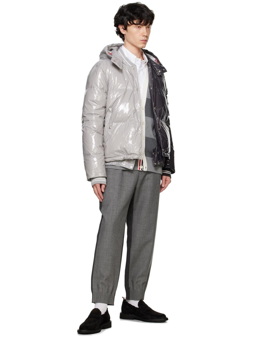Black & Gray Funmix Detachable Hood Down Jacket - 5