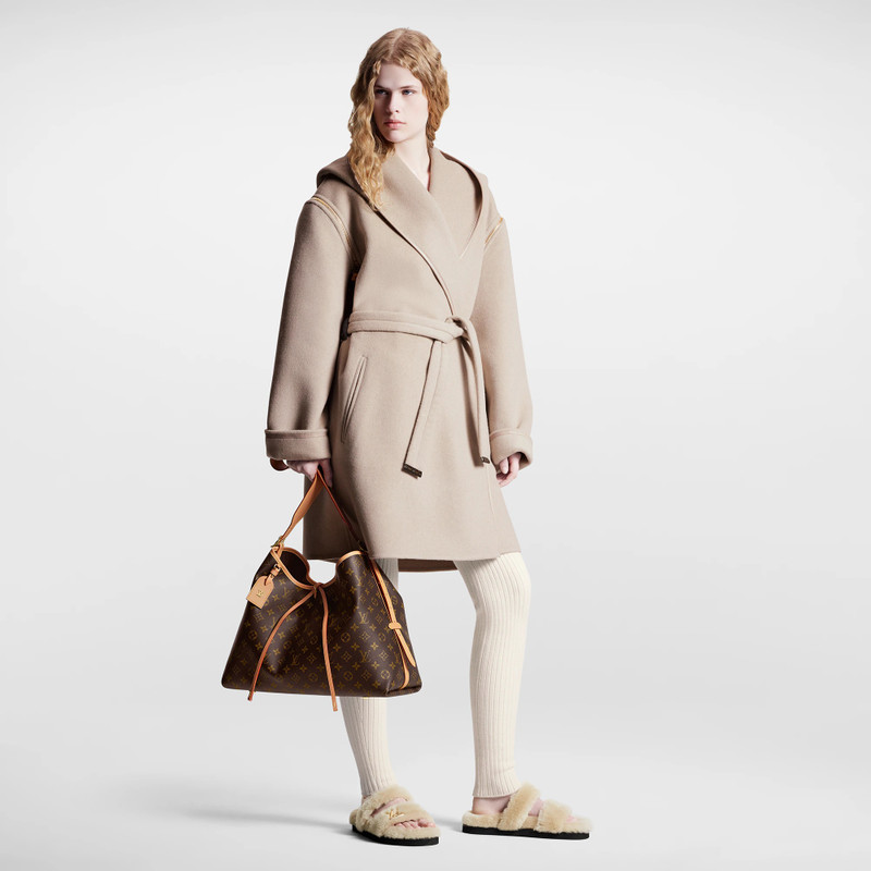 Louis Vuitton Zipper Sleeve Hooded Wrap Coat outlook