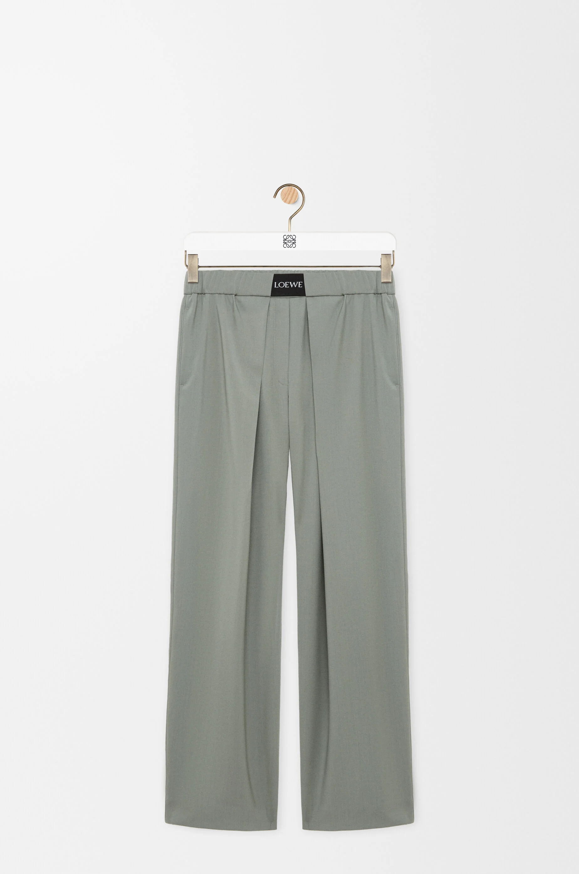Elasticated trousers in wool - 1