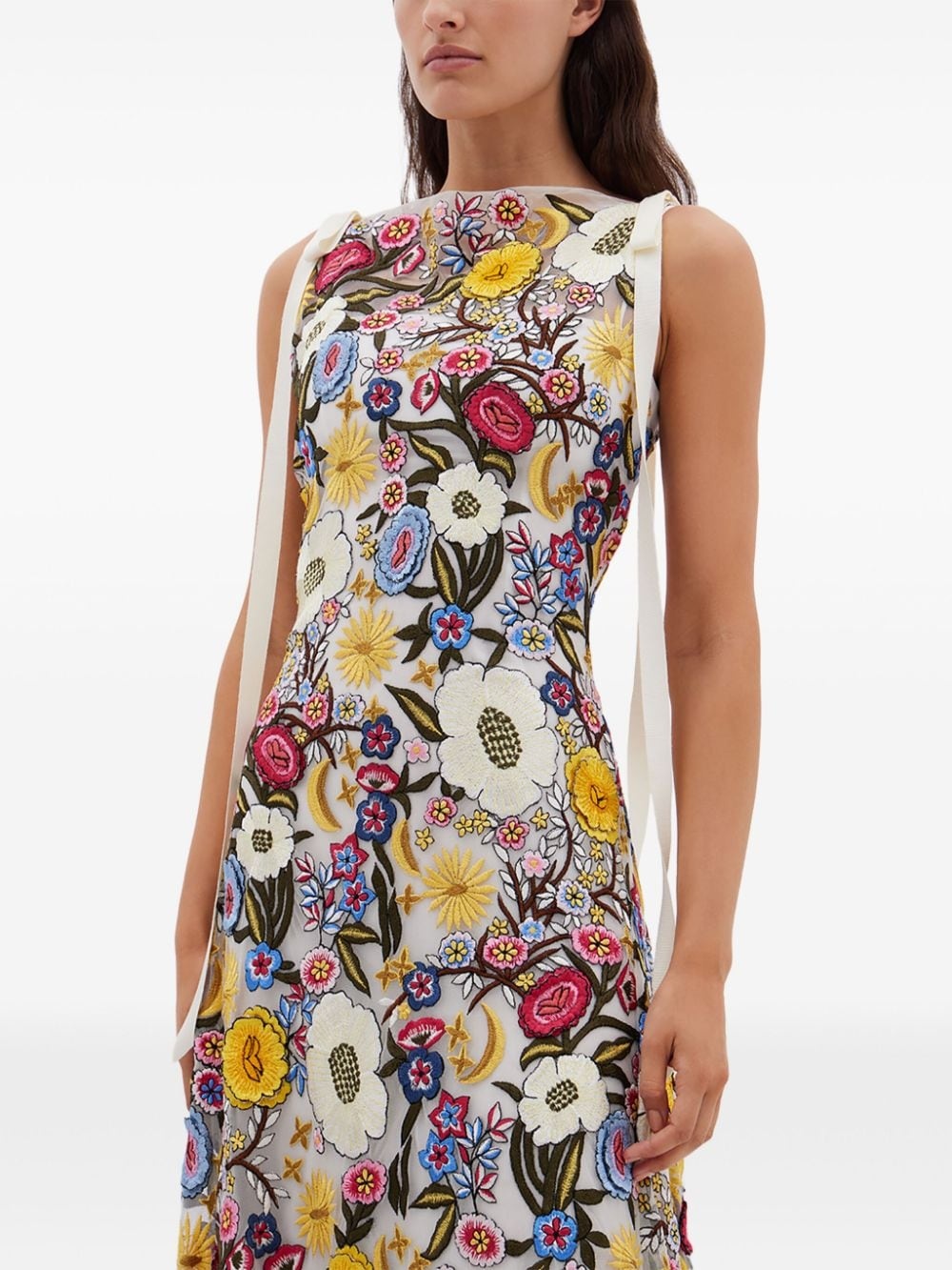 Lyra floral-embroidery gown - 5