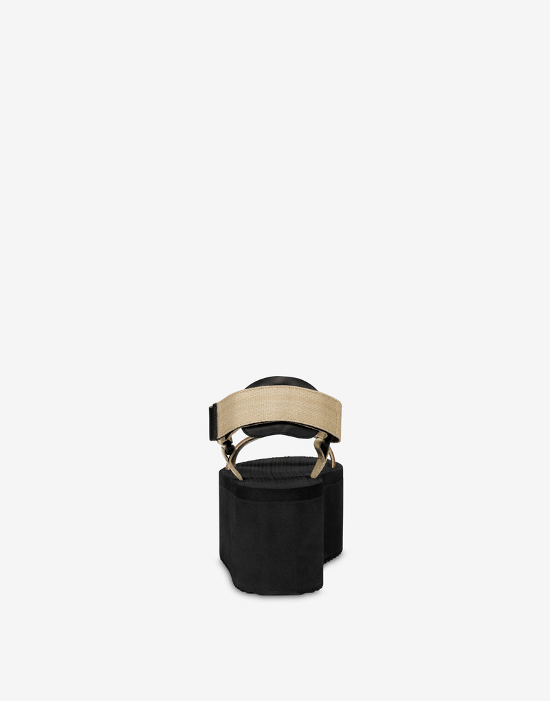 Moschino RUBBER LOGO FLATFORM WEDGE SANDALS outlook